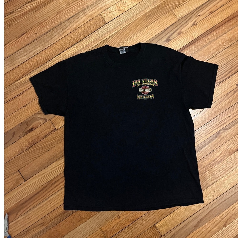 Harley-Davidson Las Vegas Nevada Skeleton Poker Graphic T-Shirt Black Mens XL